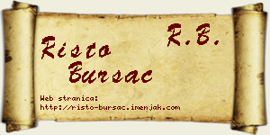 Risto Bursać vizit kartica